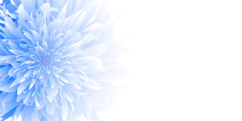 Blue flower banner with copy space