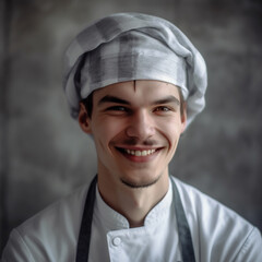 Portrait of a joyful cook. AI Generated