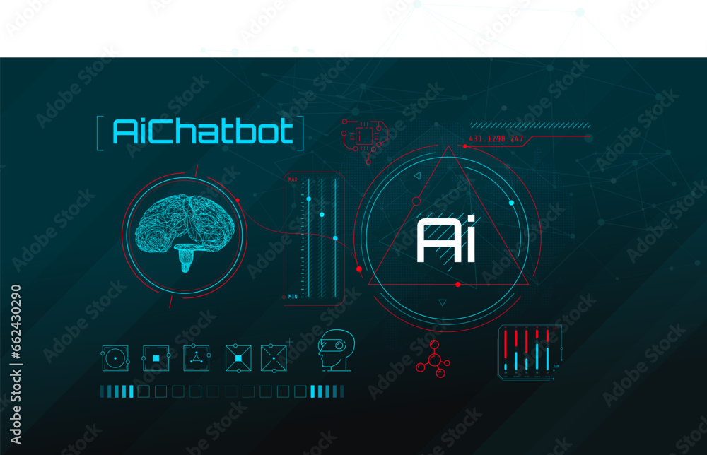 Poster infographics about the development and training of artificial intelligence.