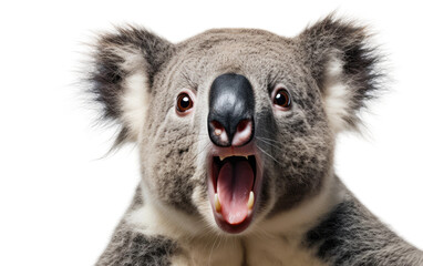 Koala Nature's Nature's Roaring in the Wild rac on a Clear Surface or PNG Transparent Background.