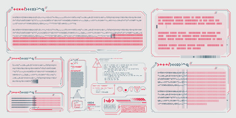 Vector data elements for sci-fi interface infographics.
