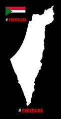 Map country Palestine vector illustration on black background justice for Palestine, gaze, Quds 