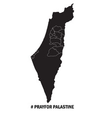 Map country Palestine vector illustration on white background justice for Palestine, gaze, Quds pray for Palestine