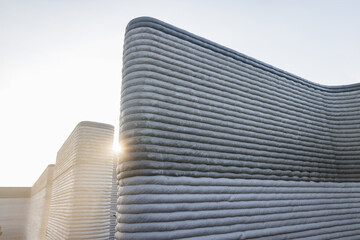 modern construction of 3D houses. printed house using a 3D printer