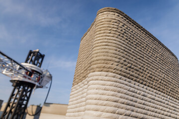 modern construction of 3D houses. printed house using a 3D printer