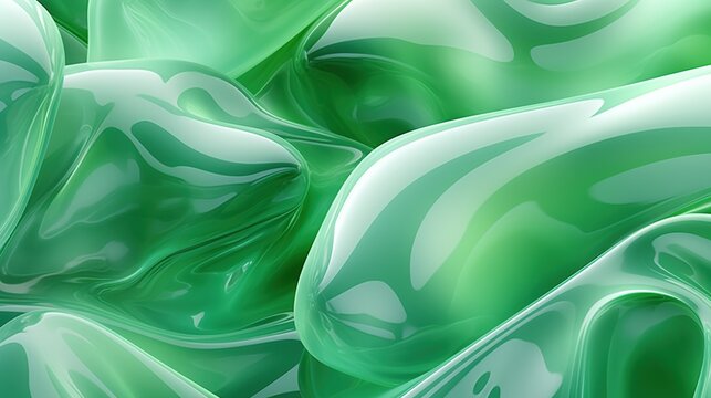 Glass, plastic, frosted green volumetric surface. Shiny textured surface. Illustration for brochure, cover, poster, presentation, flyer or banner.