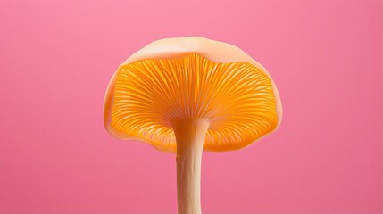  a close up of a mushroom on a pink background with a pink background.  generative ai - obrazy, fototapety, plakaty