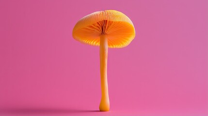  an orange mushroom on a pink background with a pink background.  generative ai