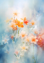 spring themed background, abstract and artistic floral overlay