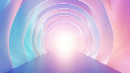 Infinite Pastel Tunnel of Light - obrazy, fototapety, plakaty