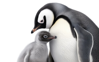 Penguin Running Wild with Love on a Clear Surface or PNG Transparent Background.