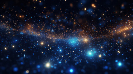 Obraz premium Abstract Dark Blue Background with Glowing Particles