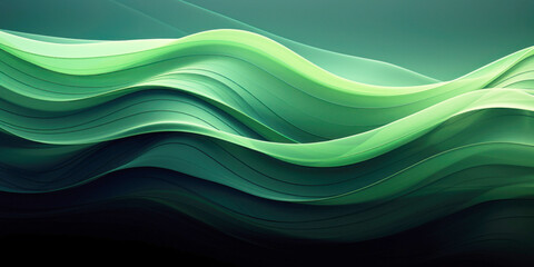 Abstract organic green lines as wallpaper background illustration.