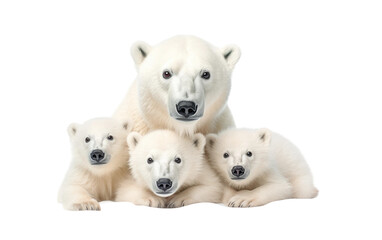 Polar Bear In the Heart of the Wild Love on a Clear Surface or PNG Transparent Background.