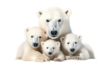 Polar Bear Running Wild with Love on a Clear Surface or PNG Transparent Background.