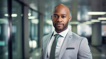 Portrait of an Ambitious Black Businessman at Work