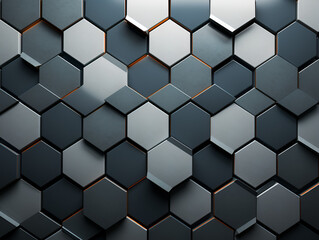 Grey digital hexagon abstract background