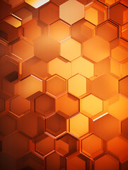 Orange digital hexagon abstract background