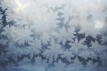 Winter frosty pattern on glass, background texture