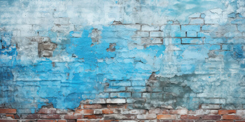 Vintage paint texture background, brick wall with old damage plaster
