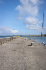 Ireland, Ballyvaughan - September 29 2023 "Wild Atlantic Way scenic road - Ballyvaughan Pier"
