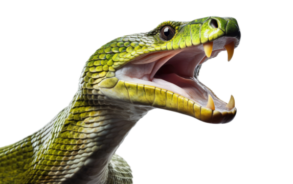 Snake Nature's Roaring At the Hunter on a Clear Surface or PNG Transparent Background.