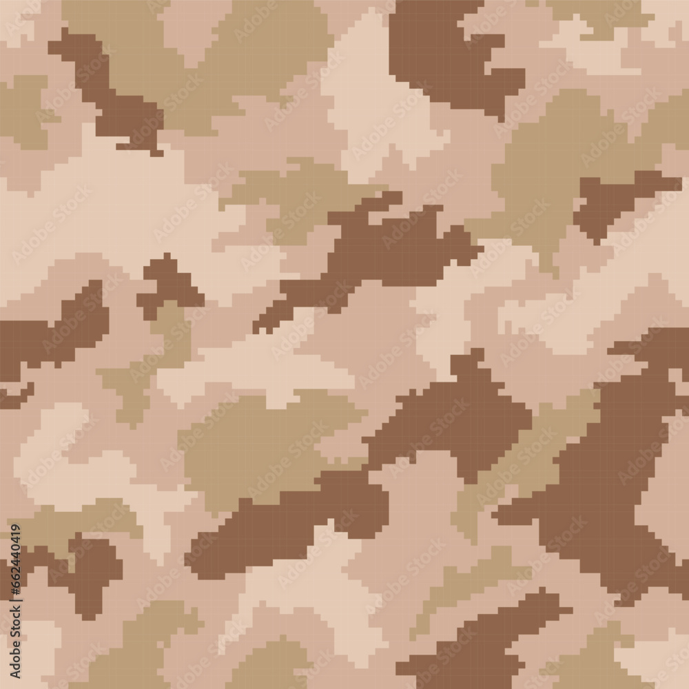 Poster Desert camouflage seamless vector background. Vector pattern