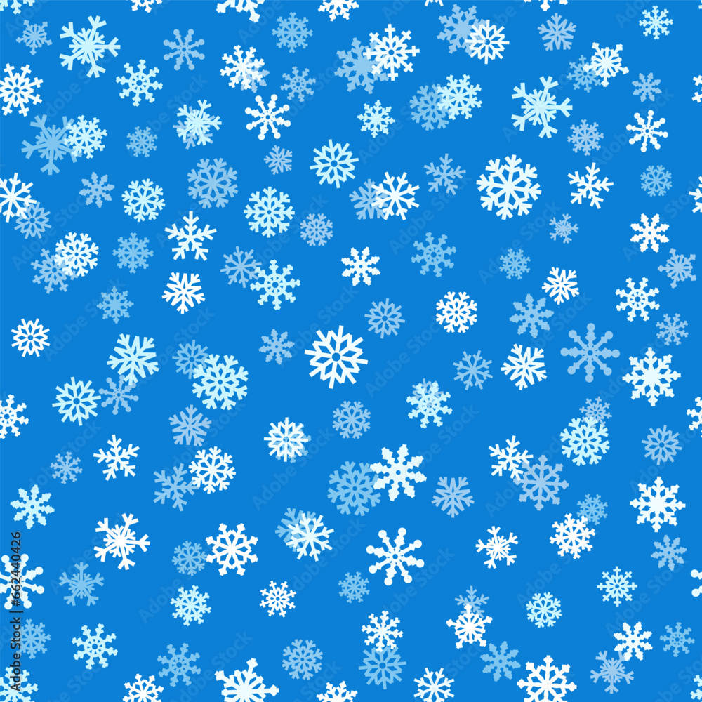 Poster Snowflall seamless background. Vector pattern