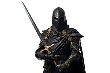 Ancient Guardian: A Medieval Knight's Swordplay. Generative ai