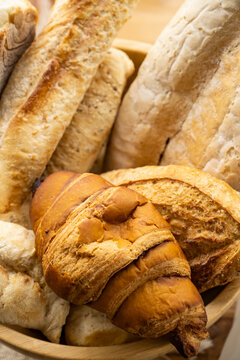 Bread in a basket. Bakery products