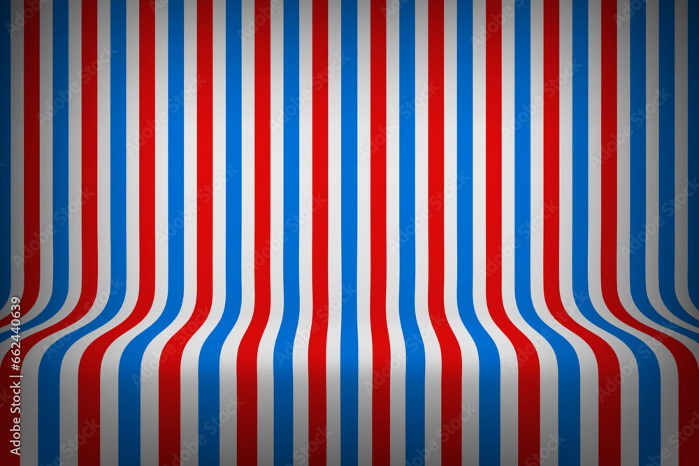 Poster empty studio with blue and red stripes on floor and wall. 3d style vector illustration