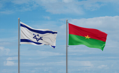 Burkina Faso and Israel flags, country relationship concept