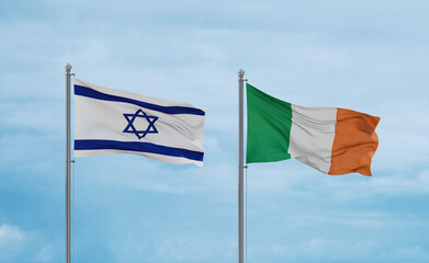 Ireland and Israel flags, country relationship concept