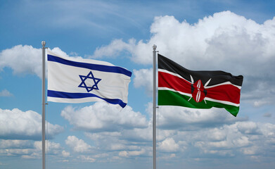 Kenya and Israel flags, country relationship concept