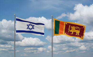 Sri Lanka and Israel flags, country relationship concept