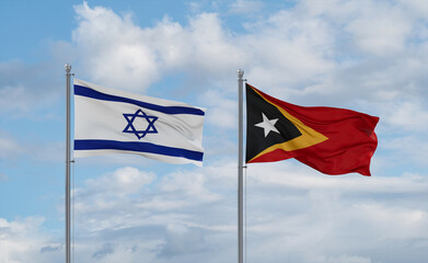 East Timor and Israel flags, country relationship concept