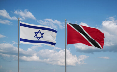 Trinidad and Tobago and Israel flags, country relationship concept