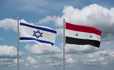 Venezuela and Israel flags, country relationship concept