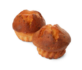 Tasty muffins isolated on white. Fresh pastries