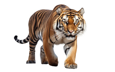 Naklejka premium Tiger Racing Realistic In Style on a Clear Surface or PNG Transparent Background.