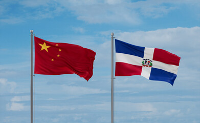 Belgium and China flags, country relationship concept