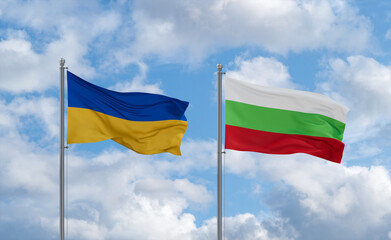 Bulgaria and Ukraine flags, country relationship concept