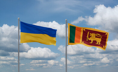 Sri Lanka and Ukraine flags, country relationship concept