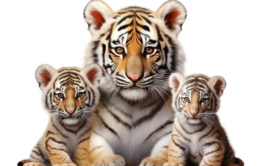 Tiger Heart of the Wild Love on a Clear Surface or PNG Transparent Background.