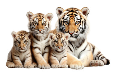 Tiger In the Heart of the Wild Love on a Clear Surface or PNG Transparent Background.