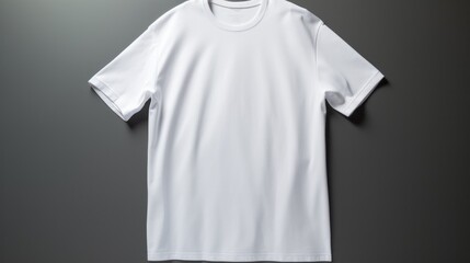 A white t - shirt hanging on a wall