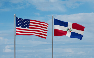 Belgium and USA flags, country relationship concept