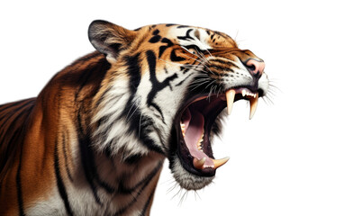 Obraz premium Tiger Nature's Roaring in the Wild on a Clear Surface or PNG Transparent Background.