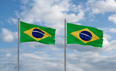 Brazil and flags, country relationship concept