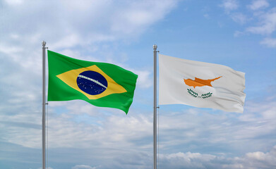 Cyprus and Brazil flags, country relationship concept - 662444671